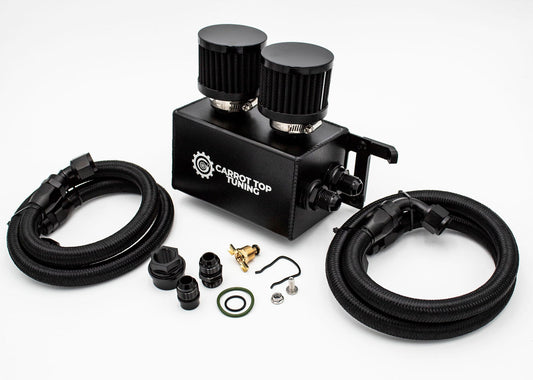 1.8T PnP Dual Breather Oil Catch Can Kit for OEM Stock Valve Cover - VW MK4 Audi TT - Carrot Top Tuning