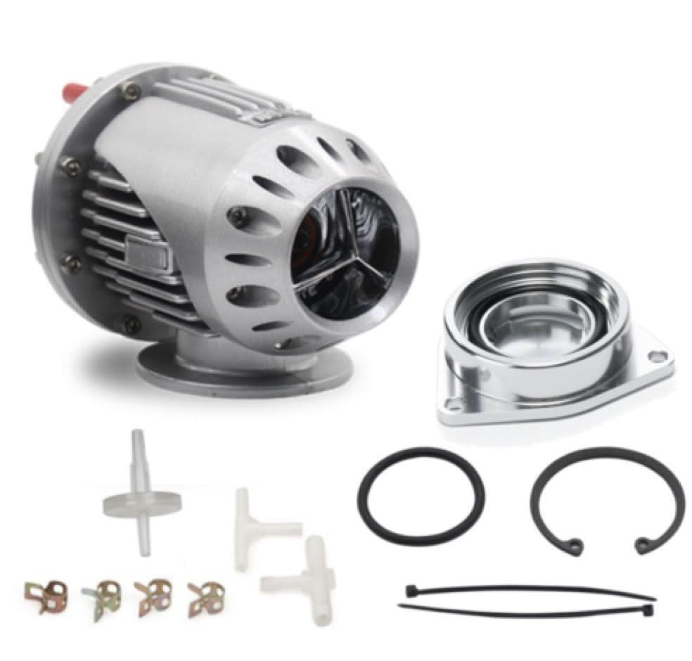 SSQV Blow Off Valve Kit with Direct Fit Adapter, Silver, for Turbocharged Applications
