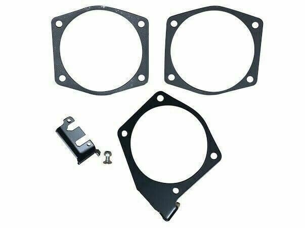 Throttle Body Cable Bracket with 92MM and 102MM Intake Gaskets, Black Anodized Aluminum