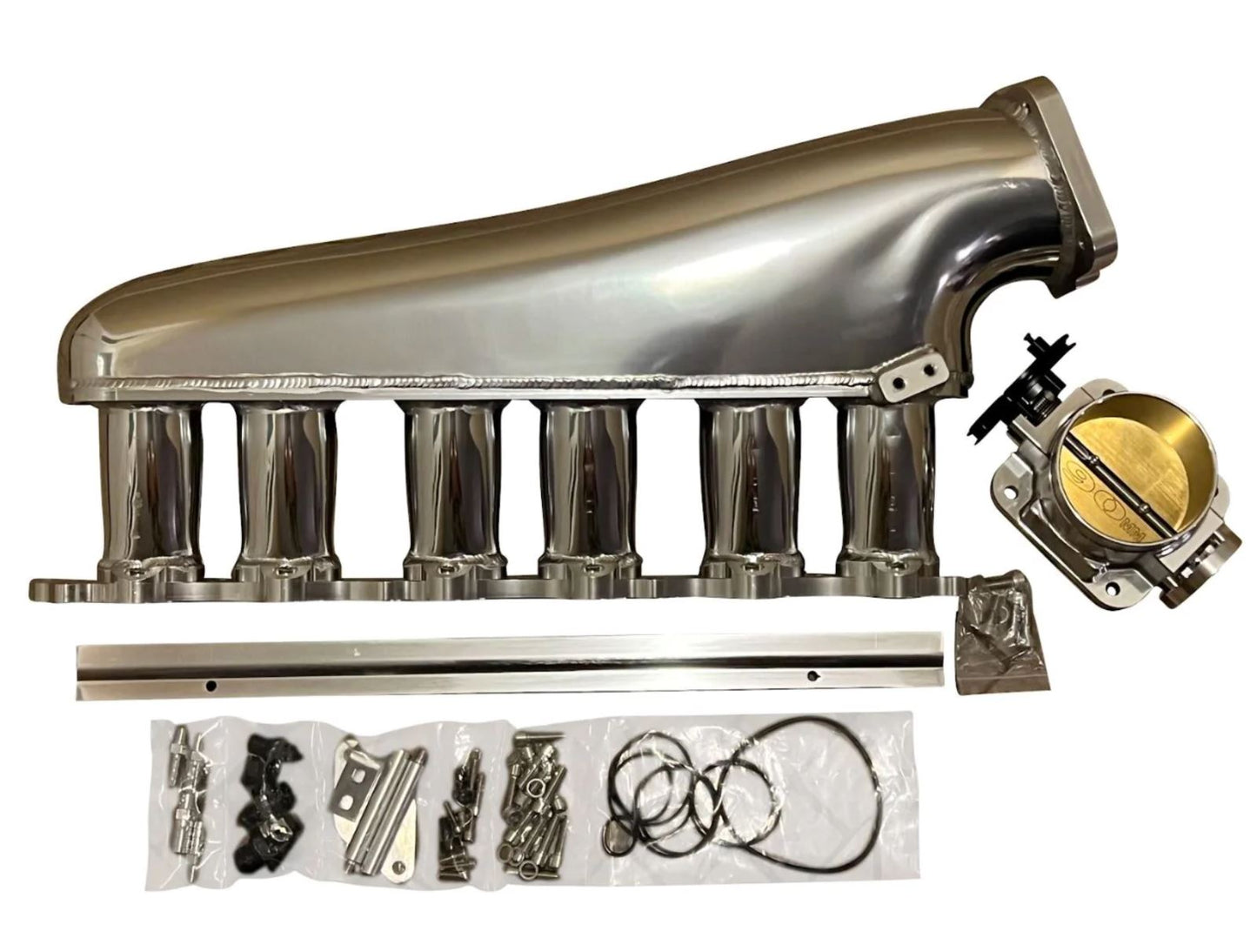 2JZ GE Billet Intake Manifold with Fuel Rail and 90mm Throttle Body