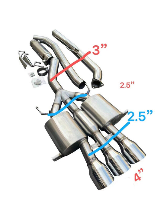 3” Stainless Steel Catback Exhaust Muffler For Honda Civic FK8 Type R 2017+