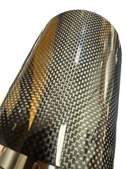 Glossy Gloss Carbon Fiber Exhaust Pipe Tip 3'' 3 Inch Universal Tailpipe