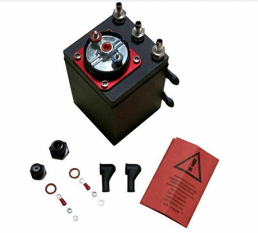 Billet Aluminum External Fuel Pump Surge Tank For AEM Bosch 044 380LPH 1L E85 US JSR-DRP