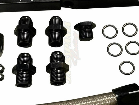 Billet OE LS Fuel Rail Kit For GM Stock Intake Manifold LS1 LS2 LS6 V8 EFI AN6 JSR-DRP