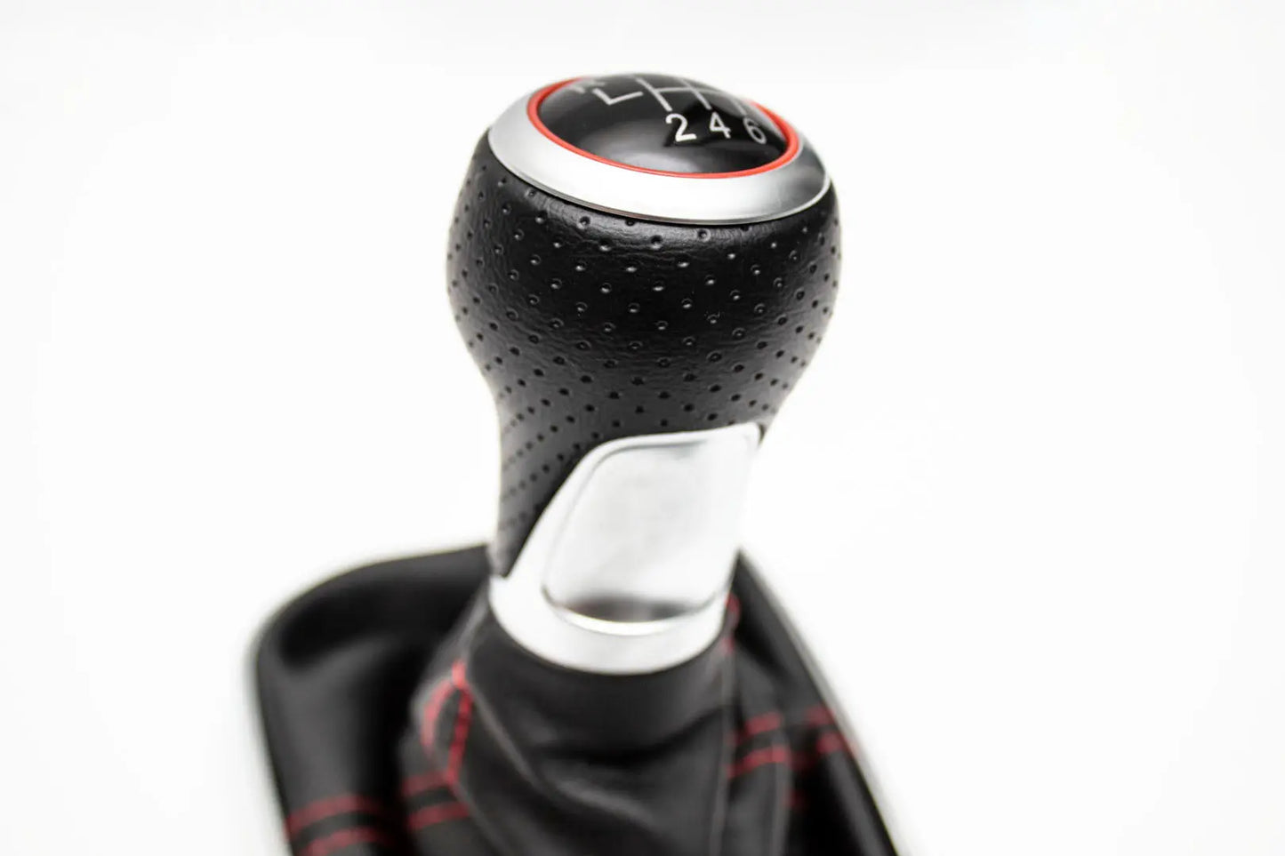 MK4 Shift Knob Volkswagen GTI Jetta Golf R32 - OEM Fitment - 6 Speed - Red/Black - Red Stiching Carrot Top Tuning