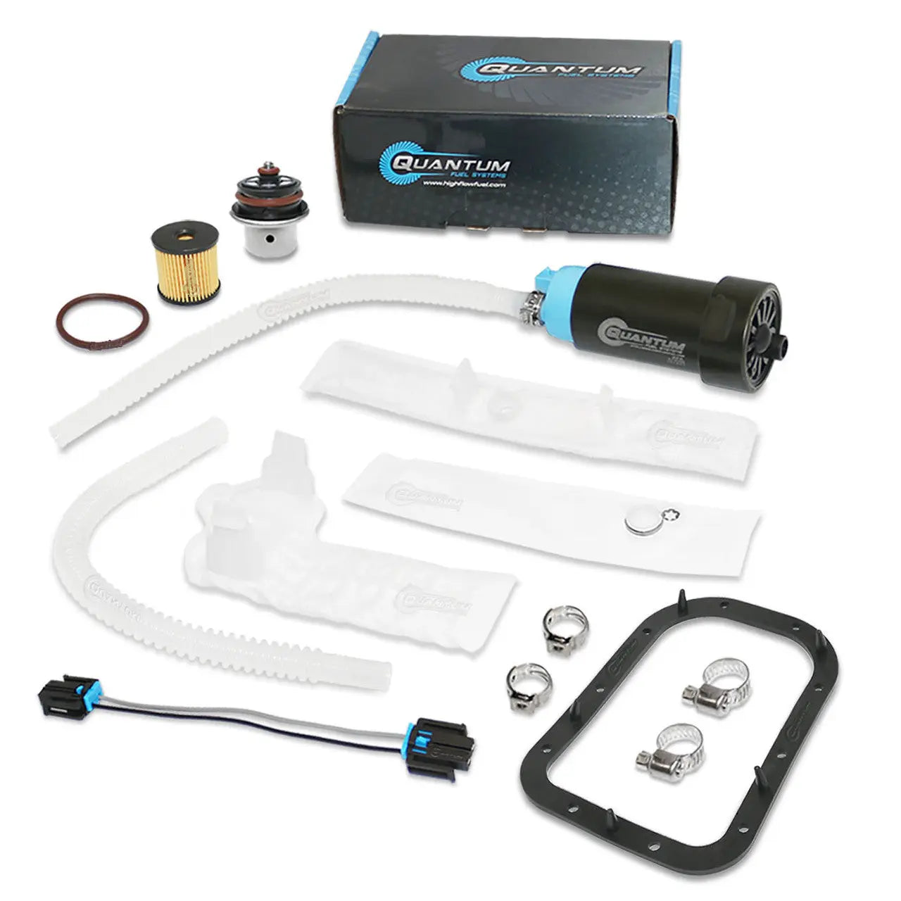QFS OEM Replacement In-Tank EFI Fuel Pump w/ Fuel Pressure Regulator, Tank Seal, Fuel Filter, Strainer, HFP-370HD-RT24F QFS