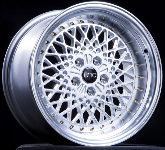 JNC045 Silver Machined Lip w/ Gold Rivets JNC Wheels