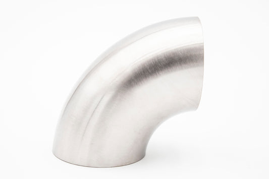 3.000” 16GA 1.5mm Tight Radius 90° Mandrel Bend - (3.000" / 1D CLR) - Brushed Finish - 304 SS Stainless