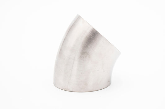 2.500" 1.5mm 16GA 45° Mandrel Bend - (3.750" / 1.5D CLR) - Brushed Finish - 304 SS Stainless