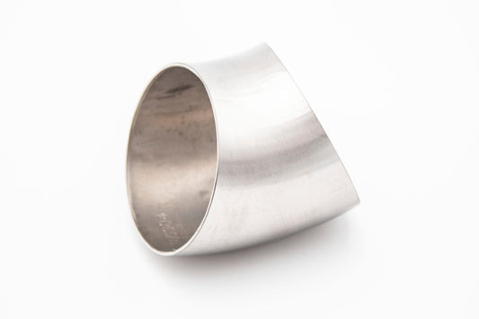 2.500” 16GA 1.5mm Tight Radius 45° Mandrel Bend - (2.500" / 1D CLR) - Brushed Finish - 304 SS Stainless