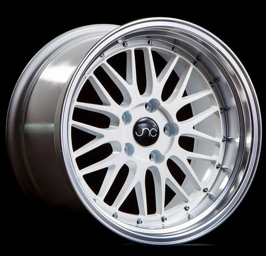 JNC005 White Machine Lip JNC Wheels