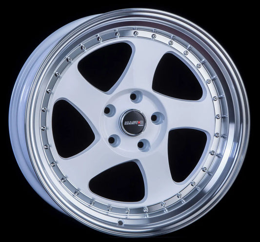 JNC034 White Machined Lip Gold Rivets JNC Wheels