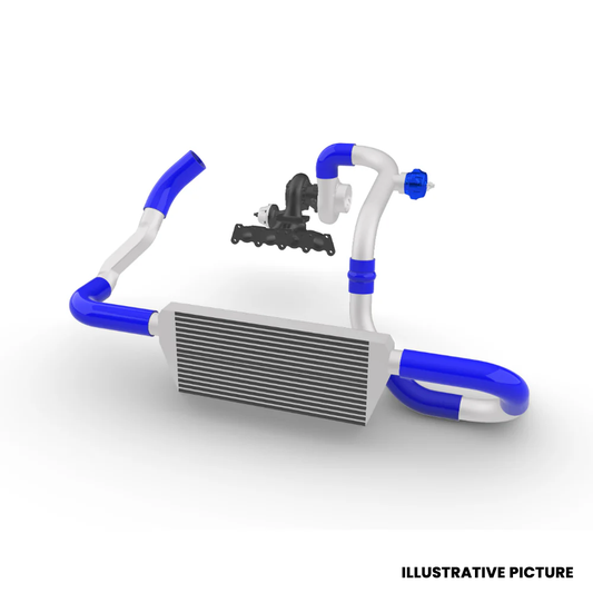 VW GOLF 1.8 20V TRANSVERSAL FRONT MOUNT INTERCOOLER KIT FOR TMA06 - BLUE HOSES