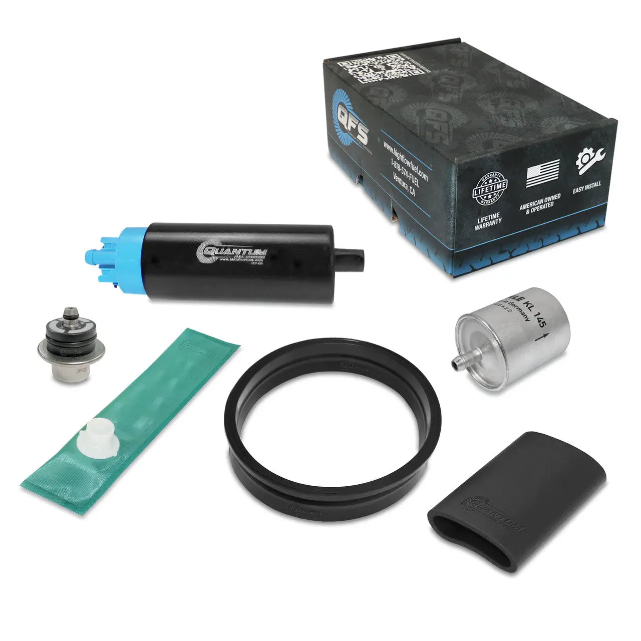 Quantum OEM Replacement In-Tank EFI Fuel Pump w/ Regulator, Tank Seal, Genuine Mahle Filter, Strainer, HFP-439-RT35F QFS