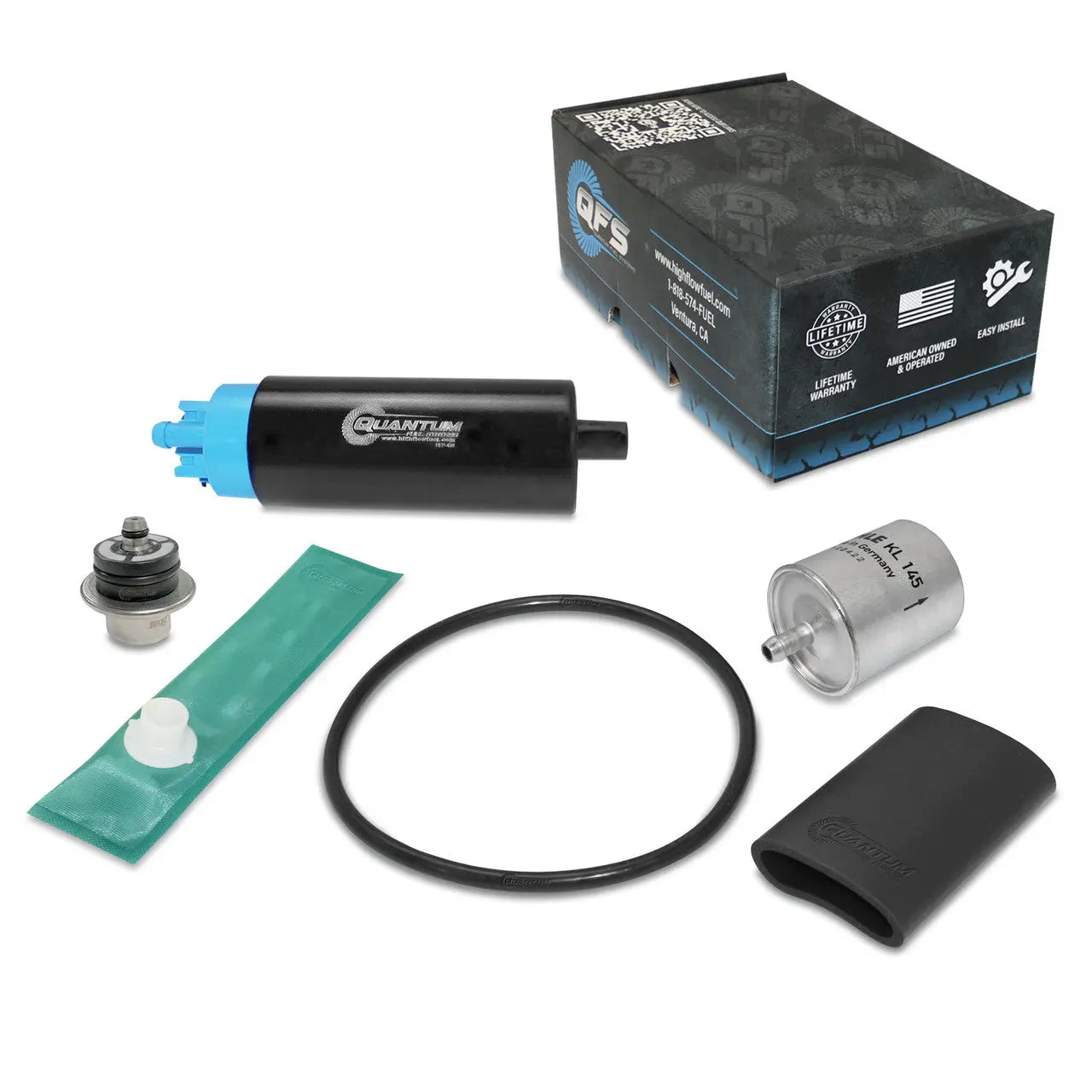 QFS OEM Replacement In-Tank EFI Fuel Pump w/ Regulator, Tank Seal, Genuine Mahle Filter, Strainer, HFP-439-RT47F QFS