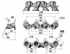 VW MKI MKII GTI 1.8L 2.0L 8v SOHC dual sidedraft intake manifold - Black