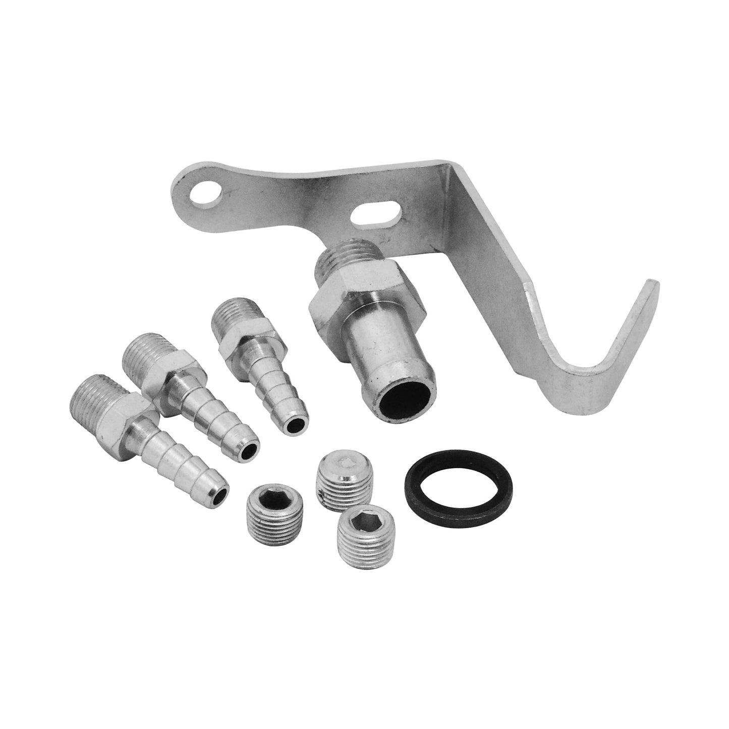 Cast Aluminum Intake Manifold for transverse VW/AUDI 1.8T with 8 injectors Fuel Rail Kit (left side OEM throttle) - Black