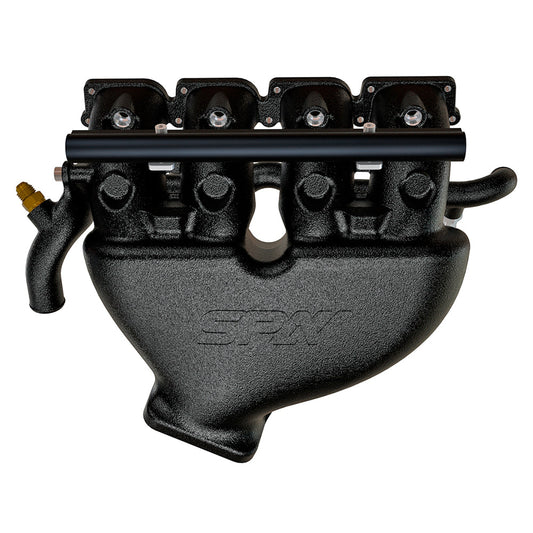 Cast Aluminum Intake Manifold for longitudinal VW/AUDI 1.8T with 4 injectors Fuel Rail Kit (OEM throttle) Black