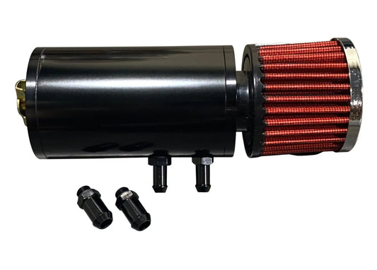Universal 2 Port Catch Can Baffled Breather Filter Oil Reservoir Tank Barb USA JSR-DRP