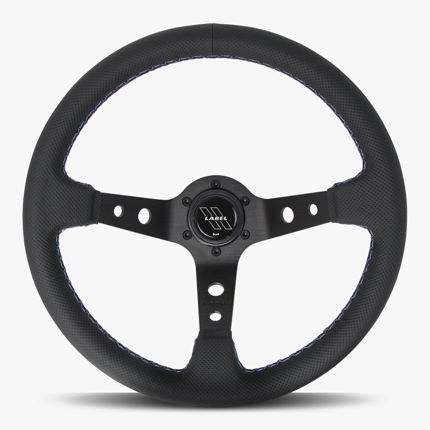 The Daytona | Black Perforated Leather | Black Spoke | Bavarian Stitch