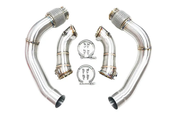 2018 – 2021 BMW Stainless Steel Race Downpipes M5 & M8 F90 F91 F92 F93 S63M TAIMEI