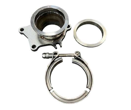 Turbo Exhaust Flange to 2.5" 3" Conversion Adapter V Band Flange Clamp T3 T4 5 Bolt