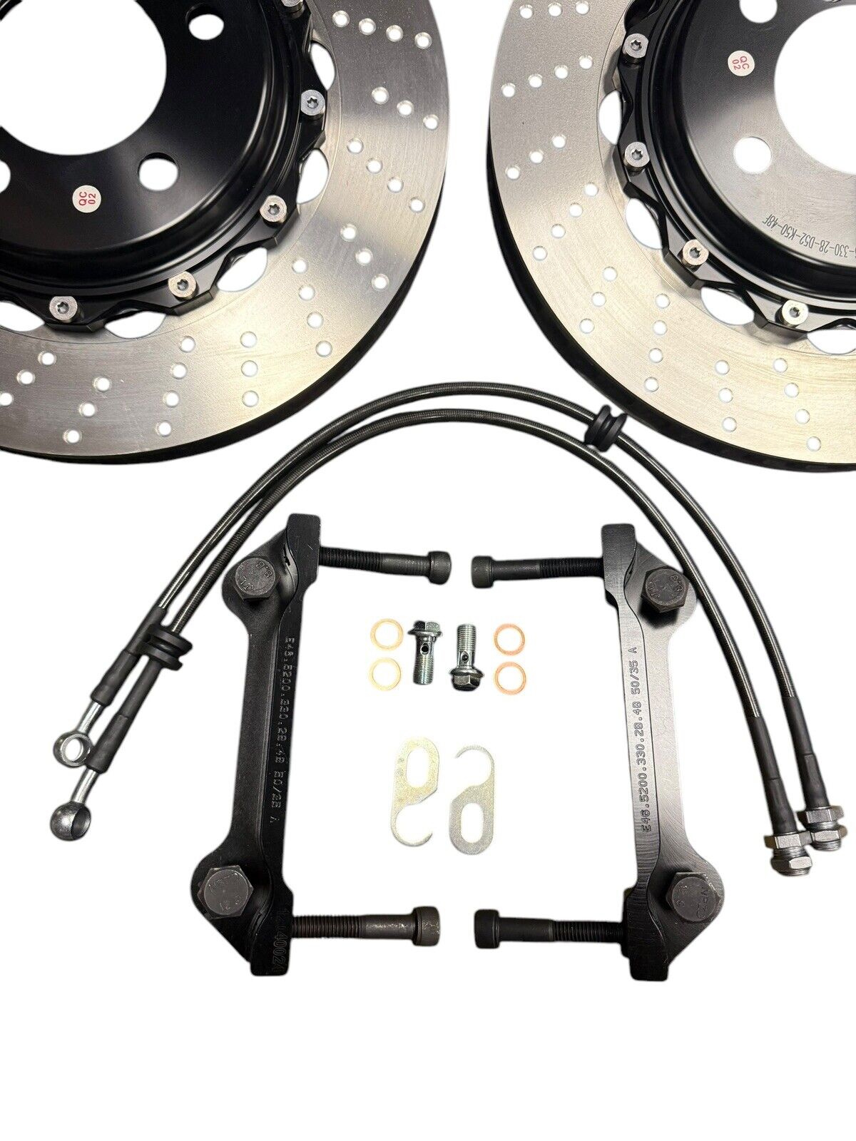 Big Brake Kit 2 Piece Drilled Rotor Caliper For BMW E46 4 Piston 2001-2006