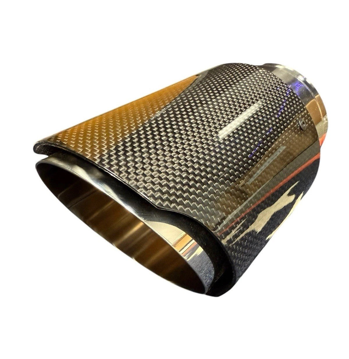 Glossy Gloss Carbon Fiber Exhaust Pipe Tip 3'' 3 Inch Universal Tailpipe