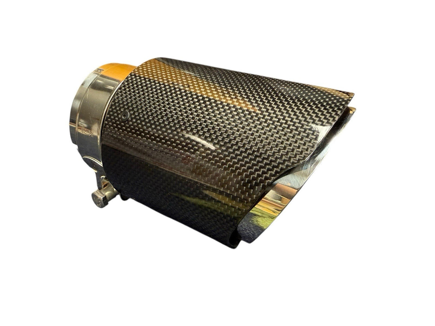 Glossy Gloss Carbon Fiber Exhaust Pipe Tip 3'' 3 Inch Universal Tailpipe