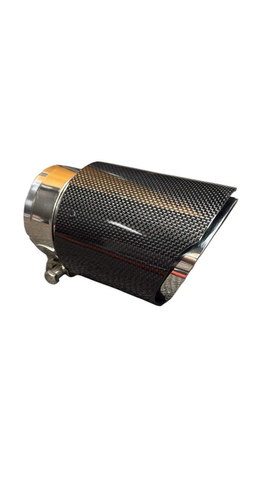 Glossy Gloss Carbon Fiber Exhaust Pipe Tip 3'' 3 Inch Universal Tailpipe