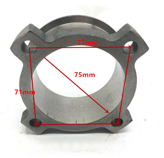 3" 4 Bolt Exhaust Downpipe Flange to 3" Inch V-Band Adapter Adaptor GT30 GT35 T3 JSR-DRP