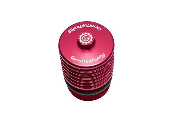 VW / Audi Billet Filter Cap | EA888 2.0T | Red Finish Carrot Top Tuning