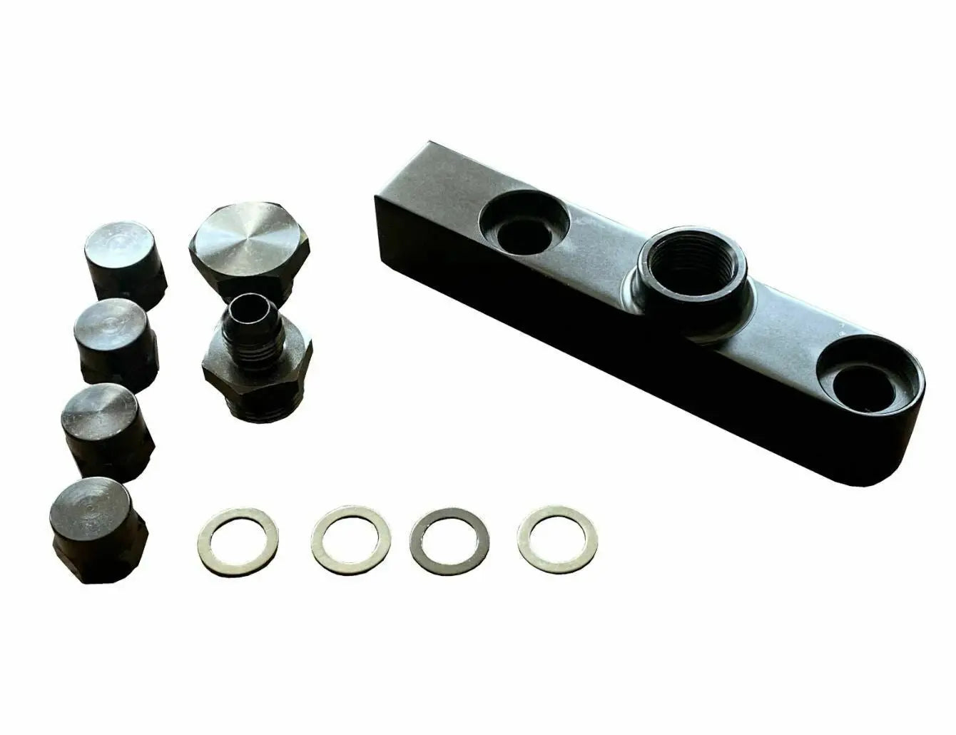 Billet Twin Dual For Bosch 044 380lph AEM Fuel Pump Outlet High Flow Manifold JSR-DRP