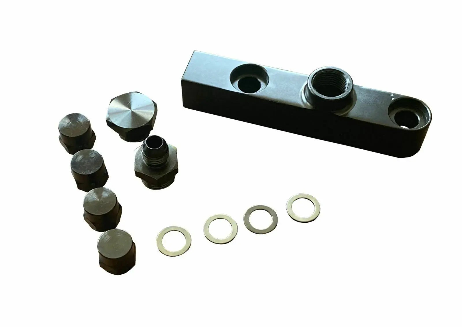 Billet Twin Dual For Bosch 044 380lph AEM Fuel Pump Outlet High Flow Manifold JSR-DRP