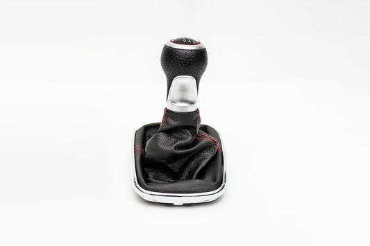MK4 Shift Knob Volkswagen GTI Jetta Golf R32 - OEM Fitment - 6 Speed - Red/Black - Red Stiching Carrot Top Tuning