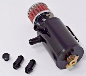 Motor K Black Baffled Aluminum Oil Separator Catch Can Tank W/ Breather Filter JSR-DRP