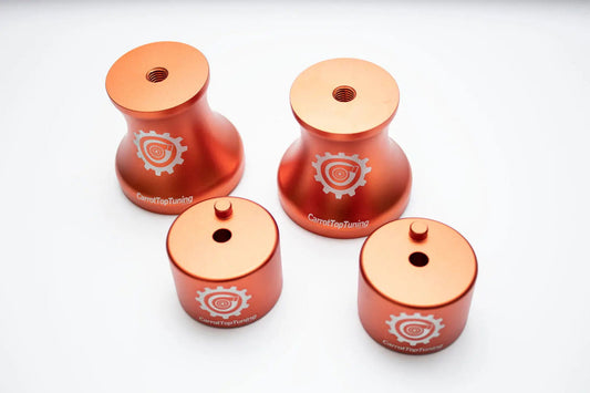 E36 E46 Z3 Z4 Solid Billet Aluminum Motor and Transmission Mount Kit - ORANGE V3 - Carrot Top Tuning