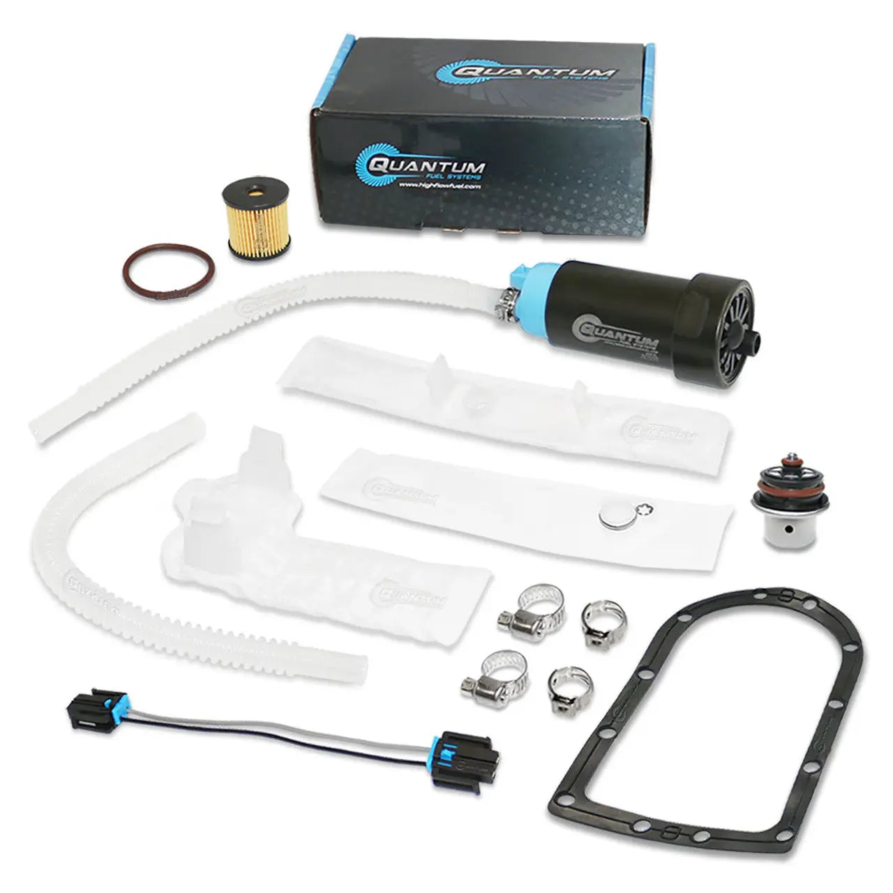 QFS OEM Replacement In-Tank EFI Fuel Pump w/ Fuel Pressure Regulator, Tank Seal, Fuel Filter, Strainer, HFP-370HD-RT5F QFS