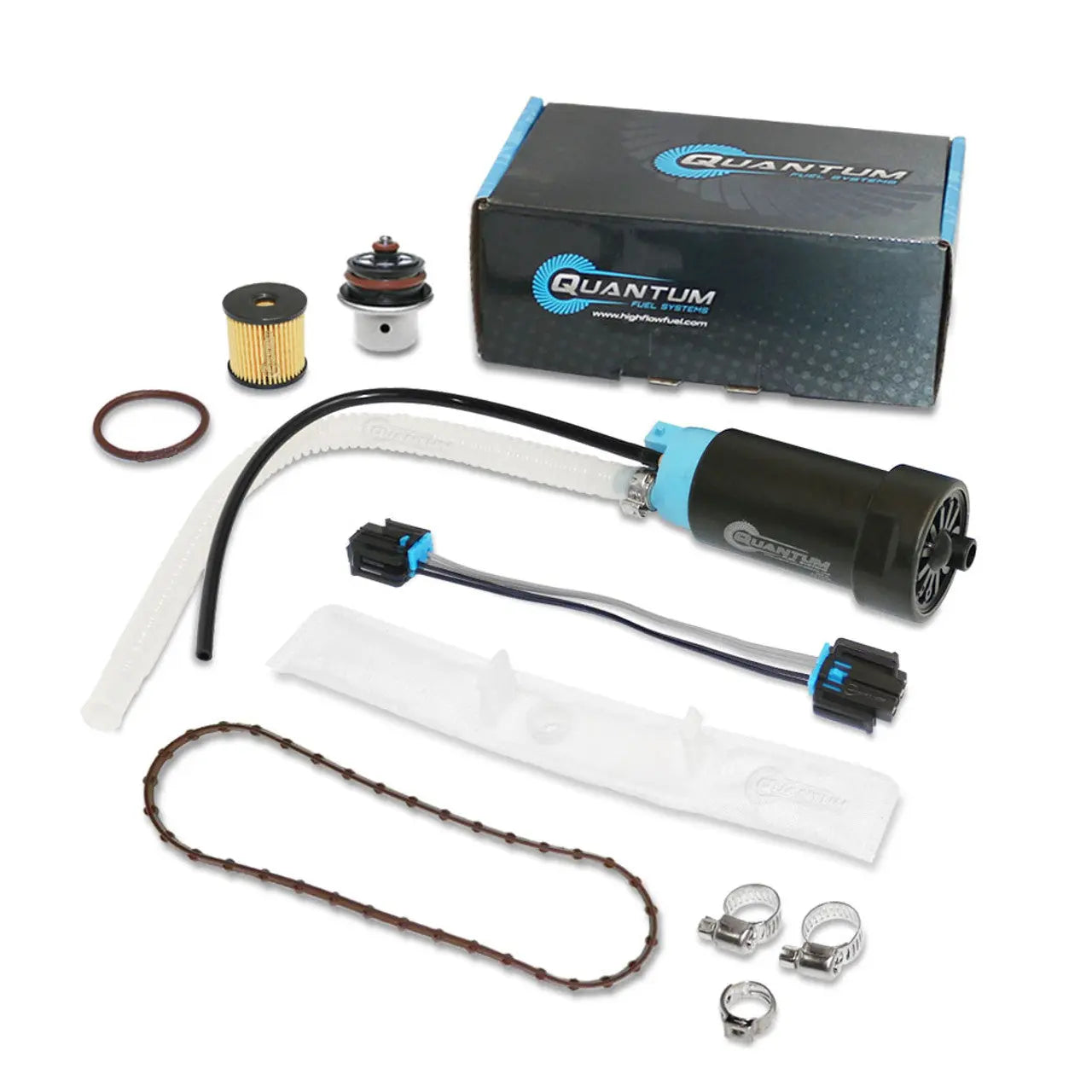 QFS OEM Replacement In-Tank EFI Fuel Pump w/ Fuel Pressure Regulator, Tank Seal, Fuel Filter, Strainer, HFP-371HD-RTF QFS
