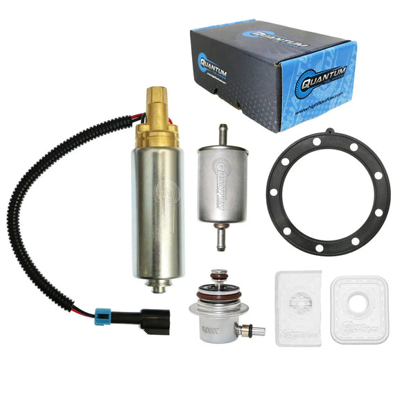 QFS OEM Replacement In-Tank EFI Fuel Pump w/ Fuel Pressure Regulator, Tank Seal, Fuel Filter, Strainer, HFP-500DI-R QFS
