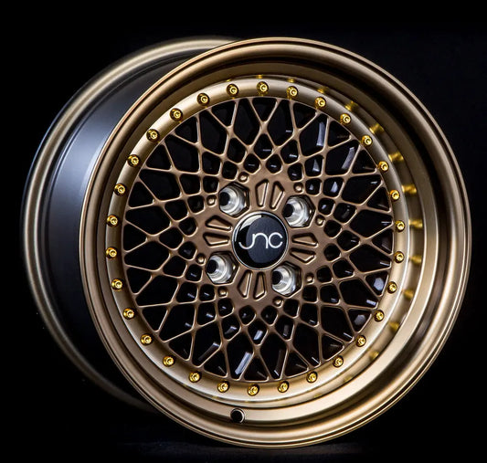 JNC045 Machined Bronze w/ Gold Rivets JNC Wheels