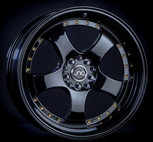 JNC017 Gloss Black w/ Gold Rivets JNC Wheels