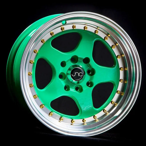 JNC010 Wasabi Green w/ Gold Rivets JNC Wheels