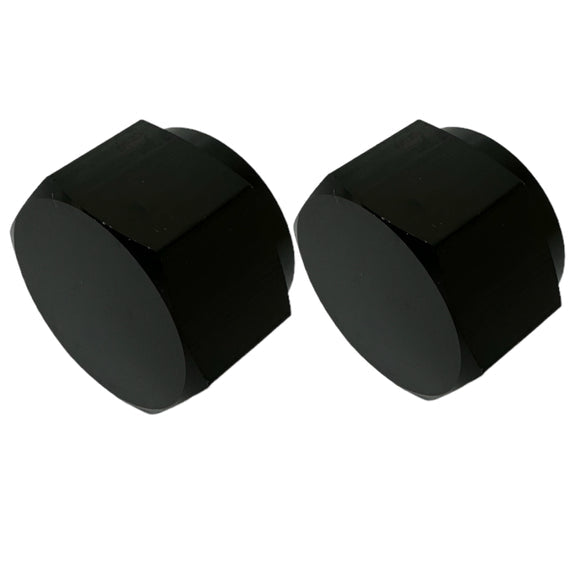 2X 10AN Black Aluminum O-Ring Flare Caps for Coolant, Air, Fuel & Oil