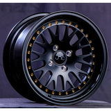 JNC001 Matte Black Gold Rivets JNC Wheels
