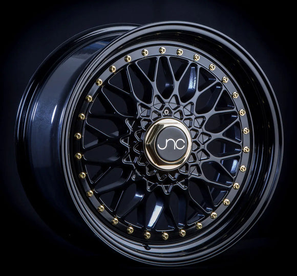 JNC004 Gloss Black Gold Rivets JNC Wheels