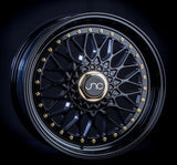 JNC004 Matte Black Gold Rivets JNC Wheels