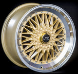 JNC004S Gold Machined Lip Gold Rivets JNC Wheels