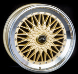 JNC004S Gold Machined Lip Gold Rivets JNC Wheels