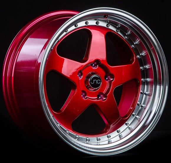 JNC010 Candy Red Machined Lip JNC Wheels